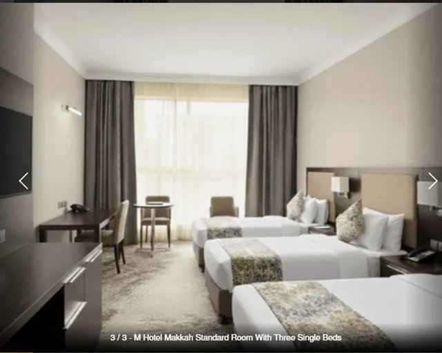 غرفة قياسية بثلاثة أسرّة، فندق ام من ميلينيوم(M Hotel Makkah By Millennium) 1/2