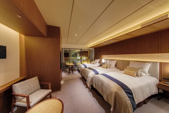 غرفة ديلوكس ثلاثية بثلاثة أسرّة، Hotel Okura Kyoto Okazaki Bettei 1/2