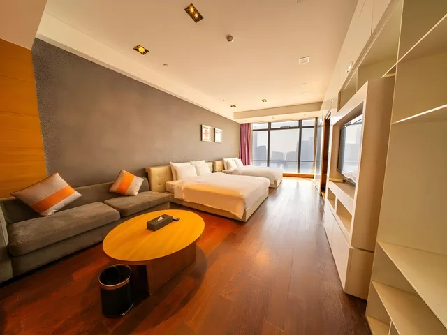 غرفة ديلوكس عائلية بسريرين كوين، Grand Madison Qingdao Harbour view Central 1/1