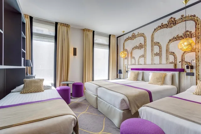 غرفة رباعية بأربعة أسرّة، Hotel Yllen Eiffel 2/3