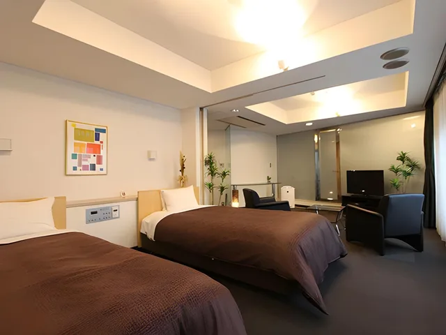 غرفة قياسية بسريرين منفصلين للمدخنين، Hotel Livemax BUDGET Korakuen 1/1