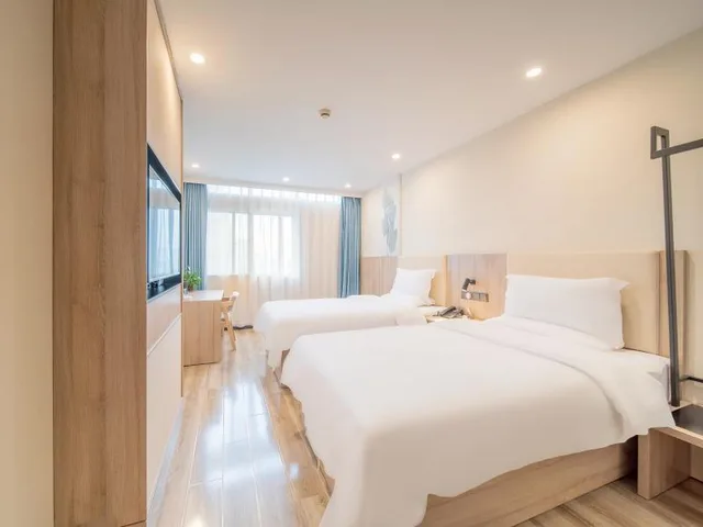 غرفة قياسية بسريرين منفصلين، Greentree Inn Nantong Jiaoyu Road Hotel 2/2