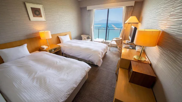 غرفة بسريرين منفصلين، Kokumin Shukusha Marine Terrace Ashiya 2/2
