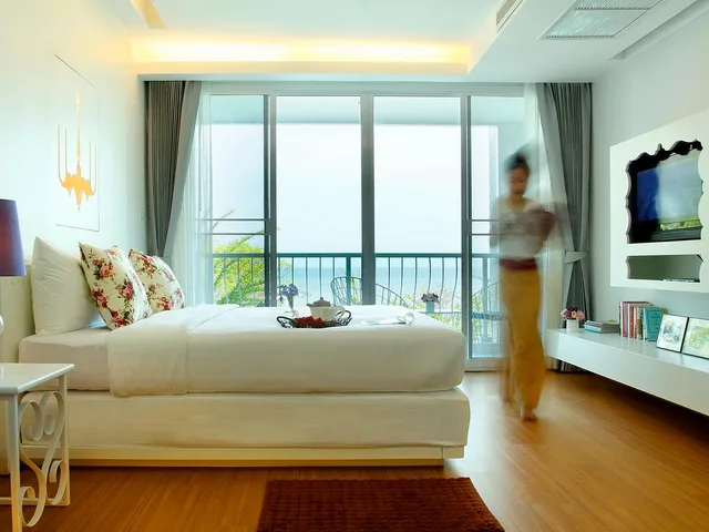 غرفة بإطلالة على البحر بشرفة، Verano Beach Villa 2/2