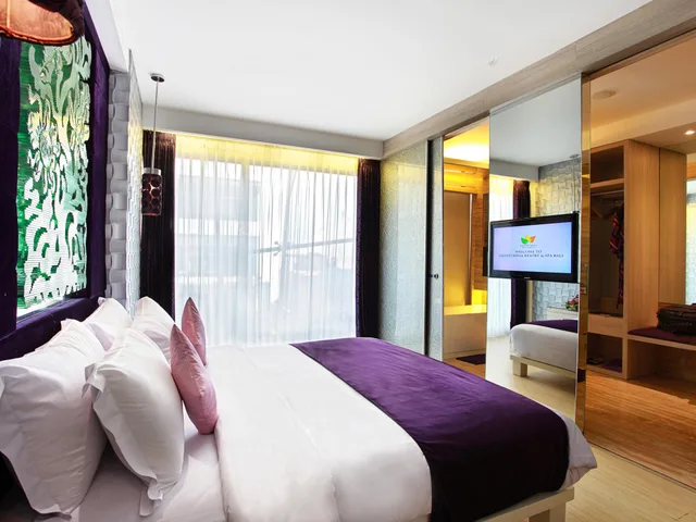 غرفة ديلوكس بسرير مزدوج بإطلالة على المسبح، Grand Mega Resort And Spa Bali 1/1