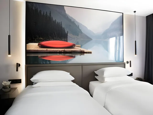 غرفة مريحة فاخرة بسريرين منفصلين، Jinjiang Metropolo Hotel Shanghai Baiyulan 1/1