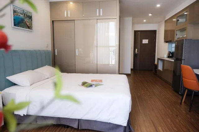 استوديو بسرير كوين، Aspaces Serviced Apartment 1/5