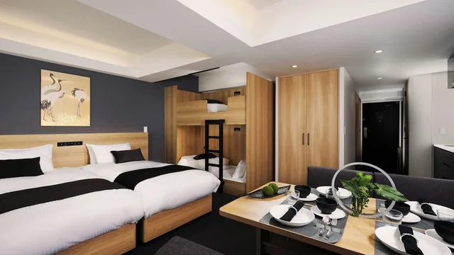 شقة عائلية بسريرين منفصلين وسرير بطابقين، MIMARU Osaka Shinsaibashi West 2/6