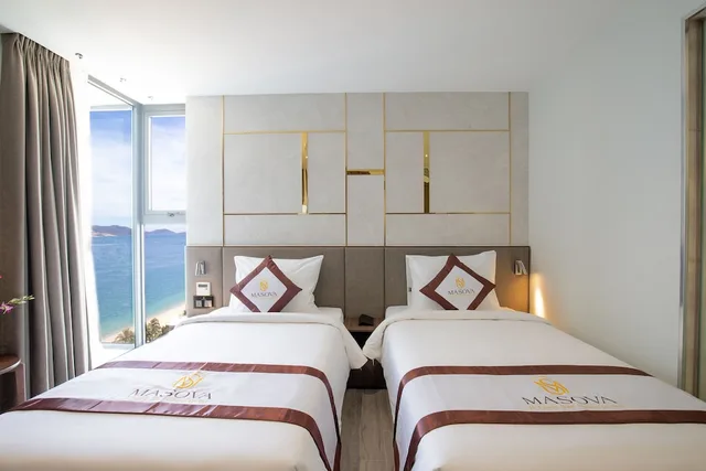 غرفة ديلوكس بسرير مزدوج أو سريرين منفصلين بإطلالة جزئية على البحر، Masova Hotel 3/6