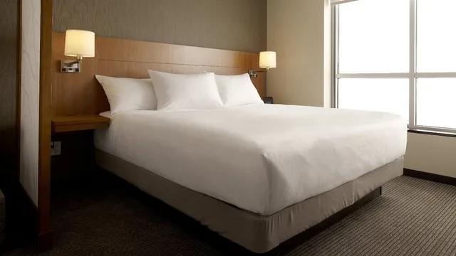 غرفة بسرير كينج مع أريكة في طابق مرتفع، Hyatt Place Milwaukee Airport 2/2