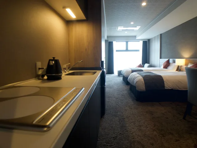 غرفة سوبيريور بسريرين منفصلين بإطلالة على الجبل بمطبخ صغير، Winery Hotel & Condominium Hitohana 4/5