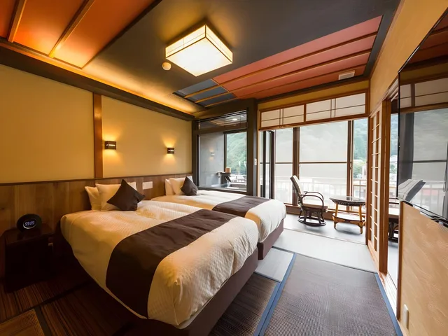 Japanese, Modern, 2 Double Beds, Outdoor Bath, Terrace, Smoking، Livemax Resort Kawaji 1/1