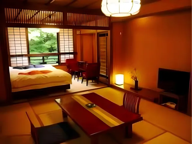 غرفة يابانية غربية بسريرين منفصلين وفرشتي فوتون، Ryokan Yumotoso 1/1