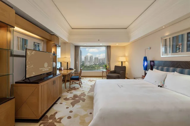 غرفة ديلوكس بسرير كينج بإطلالة على النهر، Kande International Hotel Huizhou 4/7