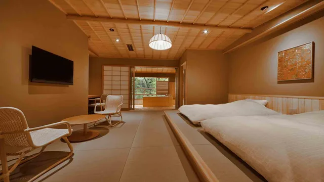 Japanese, Twin Beds, Outdoor Bath, ARAYA TOTOAN 1/1