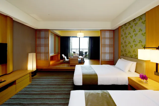 غرفة يابانية بسريرين منفصلين بإطلالة على البحر، Fullon Hotel Tamsui Fishermen S Wharf 1/5
