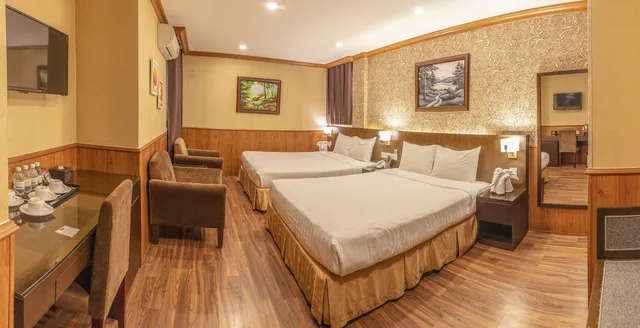 غرفة ديلوكس بسريرين منفصلين بغرفة نوم واحدة، Kings Hotel Dalat 1/4
