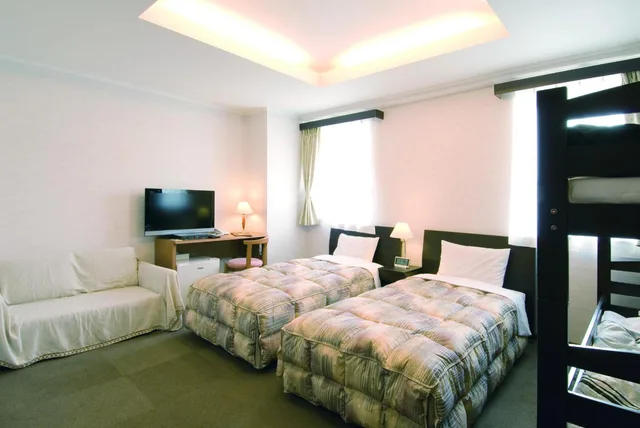 غرفة عائلية بسريرين منفصلين وأسرّة بطابقين، Hotel New Ohte 1/2