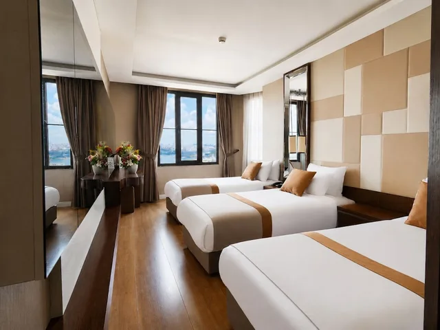 غرفة ديلوكس ثلاثية بسرير مزدوج وسرير فردي بإطلالة على البحر، The Biancho Hotel Pera 5/10