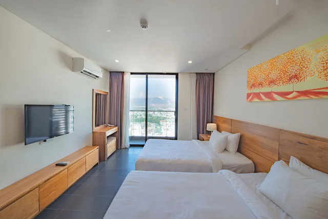 شقة تنفيذية بسريرين مزدوجين بإطلالة على المدينة بغرفة نوم واحدة، Maple Hotel Apartment 1/6
