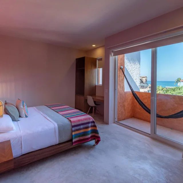 غرفة بسرير مزدوج بإطلالة على البحر بشرفة، Sayulinda Hotel 6/10