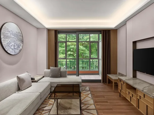 شقة بسرير كوين بإطلالة على المدينة بغرفة نوم واحدة مع دخول صالة النادي، Dongguan Forum Hotel and Apartment 4/6