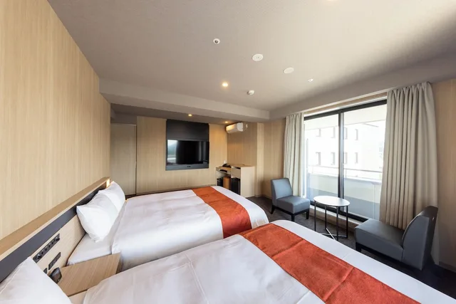 Deluxe, 2 Double Beds, Murphy Bed, with View, Annex, Corner، Sanco Inn Iseshi Ekimae 1/5