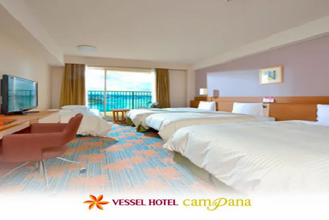 غرفة ثلاثية بسرير فردي بإطلالة على البحر، Vessel Hotel Campana Okinawa 1/1