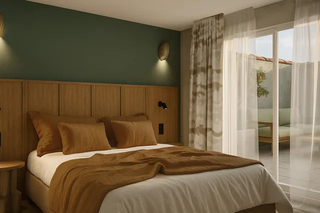 جناح بسرير مزدوج بشرفة مع أريكة، Hotel de l Horloge 1/1