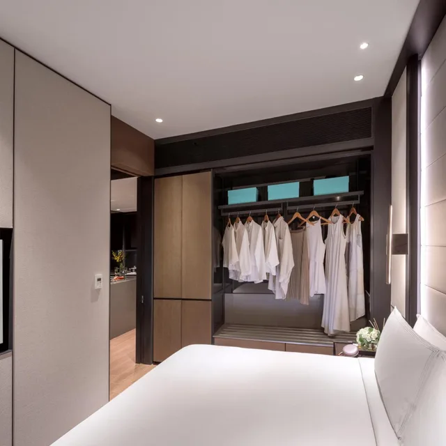 غرفة تنفيذية تنفيذية بسرير كينج بغرفة نوم واحدة مع دخول الصالة، Fraser Residence River Promenade Singapore 1/2