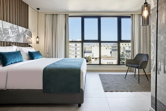 غرفة ديلوكس بسرير كوين بإطلالة على المدينة، Athenarum Portus Life & Style Hotel Piraeus 3/3