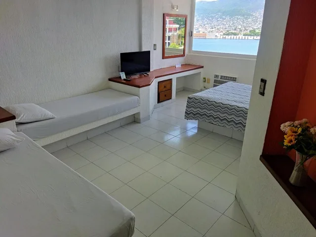 غرفة بسرير مزدوج بإطلالة على البحر، Hotel Aristos Acapulco 9/10