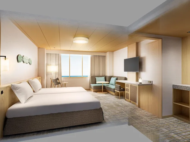 غرفة ثلاثية بإطلالة على البحر، Kamenoi Hotel Atami Annex 1/2