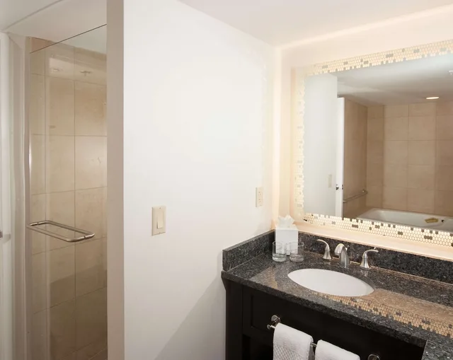 غرفة بسرير كينج مع أريكة لذوي الإعاقة، Embassy Suites by Hilton Raleigh Crabtree 2/4