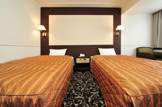 غرفة بسريرين منفصلين بإطلالة على النهر، Hotel Global View Kushiro 4/5