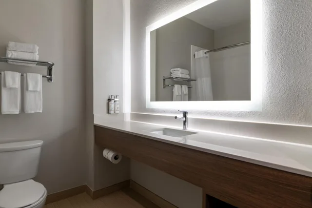 غرفة بسرير كينج مع أريكة لذوي الإعاقة، Galveston Inn Suites Hotel 4/4