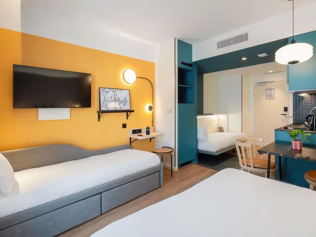 استوديو بسرير مزدوج وسريرين منفصلين، Aparthotel Adagio Access Rouen Centre Cathedrale 4/10