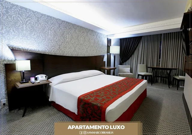 غرفة ديلوكس بسرير مزدوج، San Marco Hotel Brasilia 3/5