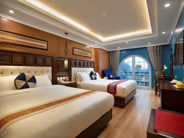 غرفة بريميير ديلوكس عائلية بسريرين كوين، Eden Boutique Hotel Sapa 2/4