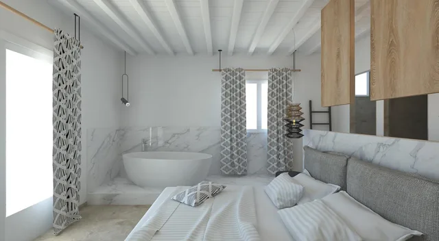 جناح جونيور بإطلالة على البحر بحوض استحمام، Apiro Mykonos 4/10