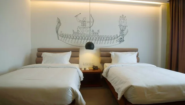 غرفة ديلوكس بسريرين منفصلين بإطلالة على المدينة، Almond Bassac River Hotel 5/10