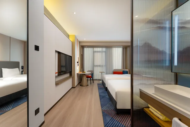 غرفة قياسية بسريرين منفصلين في طابق مرتفع، Holiday Inn Express Suzhou Bay 4/4