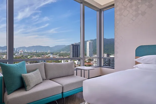 غرفة بسريرين منفصلين بإطلالة على المدينة، Penang Marriott Hotel 2/4