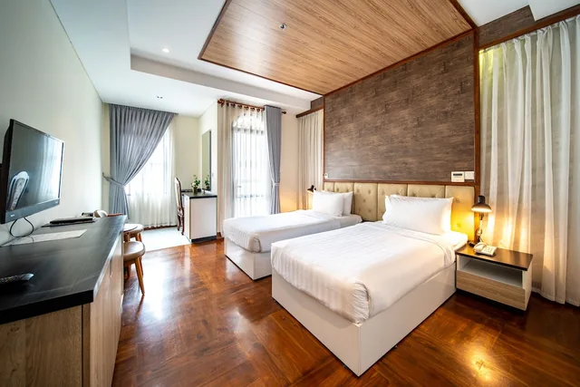 غرفة ديلوكس بسريرين منفصلين بإطلالة على المدينة، LCS Hotel & Apartment 5/9