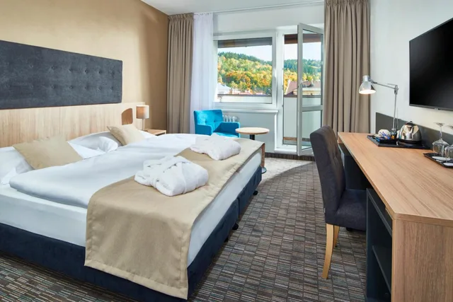 غرفة ديلوكس بسرير مزدوج أو سريرين منفصلين بشرفة، Spa hotel Devin 1/1