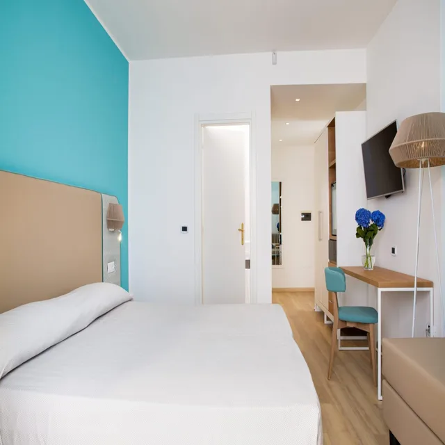 غرفة ديلوكس بسرير مزدوج بإطلالة على البحر بشرفة، Lu Hotel Maladroxia 1/2