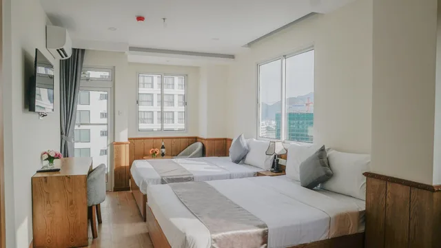 غرفة سوبيريور بسريرين منفصلين بإطلالة على المدينة، Quang Vinh Hotel 2/10