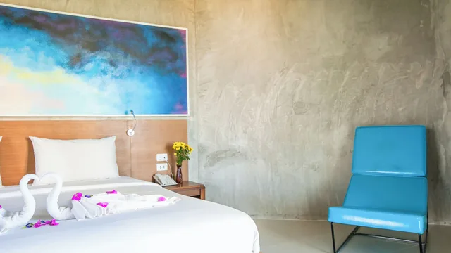 غرفة بريميير فاخرة بسرير مزدوج بإطلالة على الحديقة، B2 Sea View Pattaya Boutique Budget Hotel 4/4