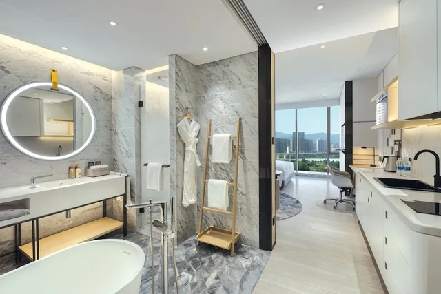 غرفة قياسية بسرير كينج بمطبخ صغير، Crowne Plaza Quanzhou Riverview 4/4