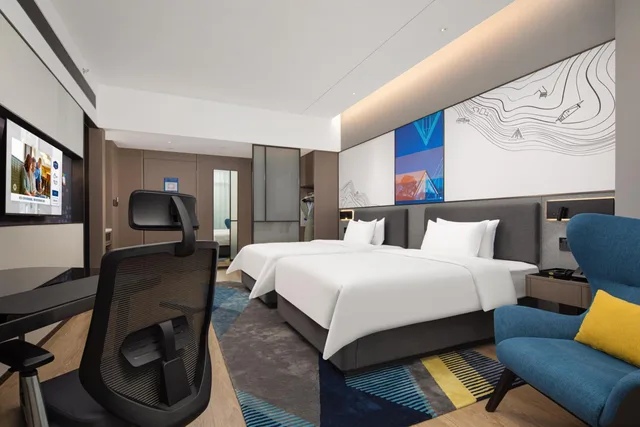 غرفة ديلوكس بسريرين منفصلين، Hampton by Hilton Hangzhou Liangzhu 2/4